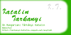 katalin tarkanyi business card